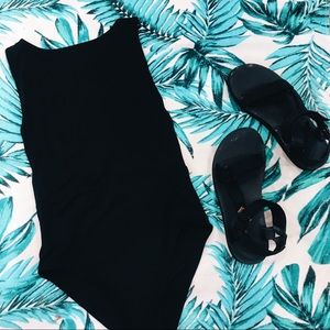 High neck side boob aerie one piece